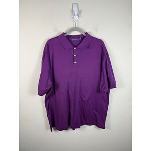Ralph Lauren Purple Label XXL Purple Mercerized Cotton Polo Shirt Made in Italy